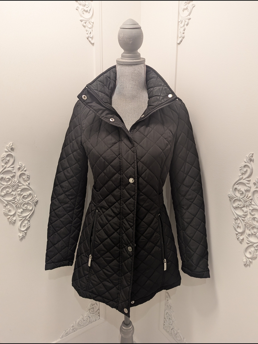 Calvin Klein Black Quilted Mid-Length Puffer Jacket